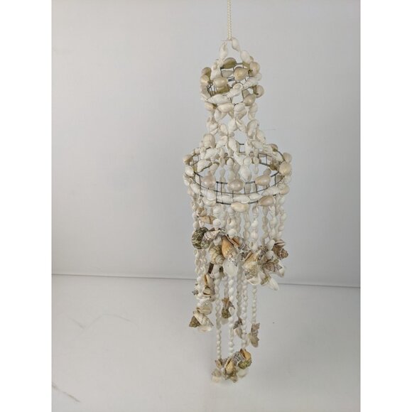 Vintage 70’s Seashell Chandelier Sea Shells Nautical Beach Boho Coast 30" - Picture 12 of 14